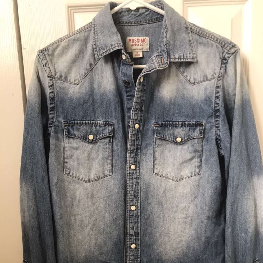 denim button up shirt